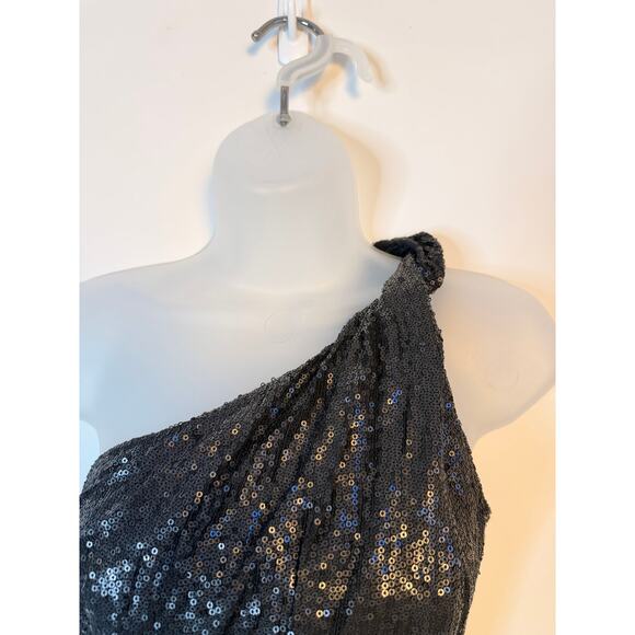 AllSaints Cassis One-Shoulder Sequin Cocktail Dress Black Size 0 NWT - Picture 6 of 11